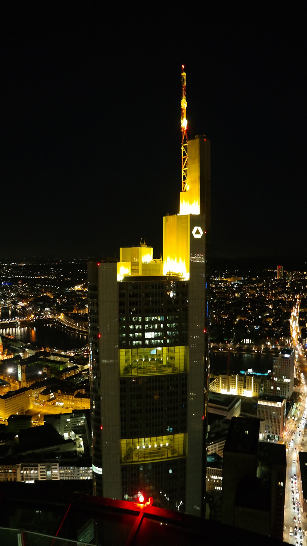Frankfurt am Main Main Tower Ausblick Nacht 3