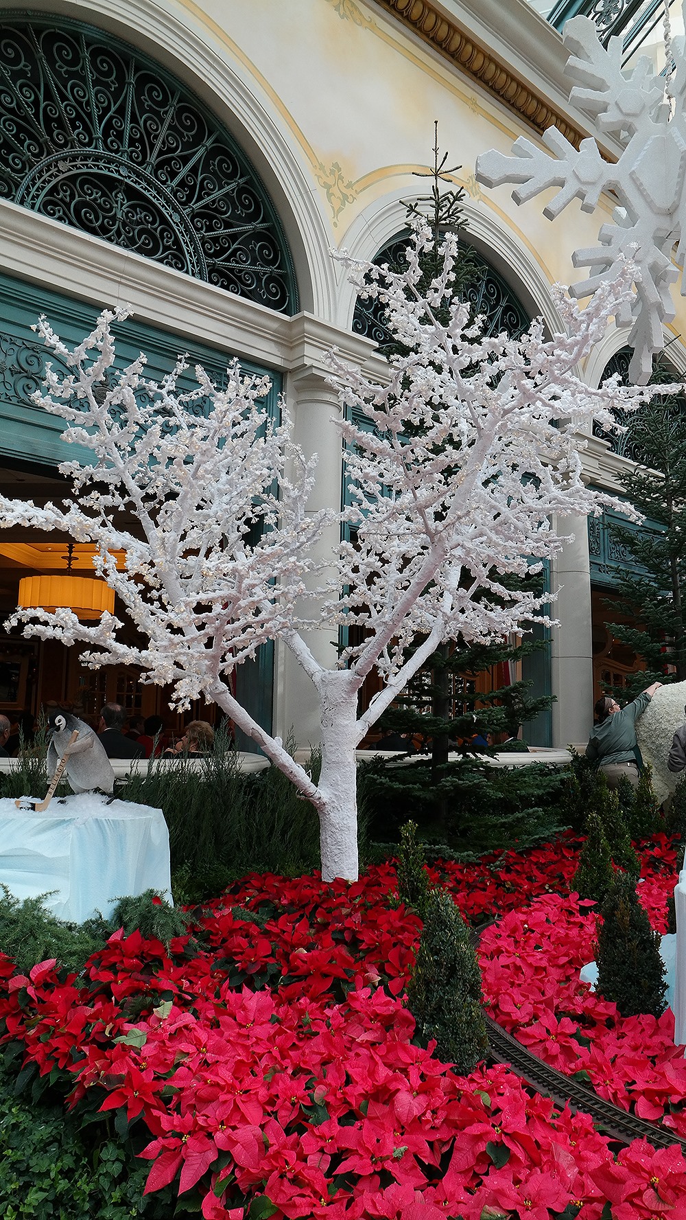 USA Las Vegas Weihnachten Bellagio Conservatory Botanical Gardens Weisser Baum