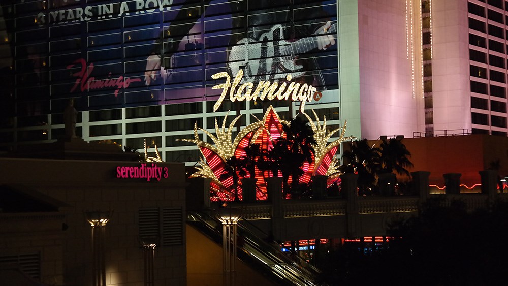 Las Vegas Strip Nacht Flamingo