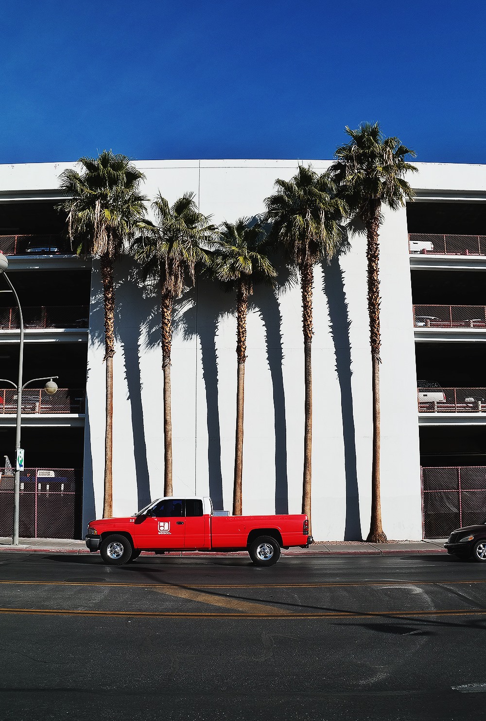 Las Vegas Downtown Truck Palmen Schatten