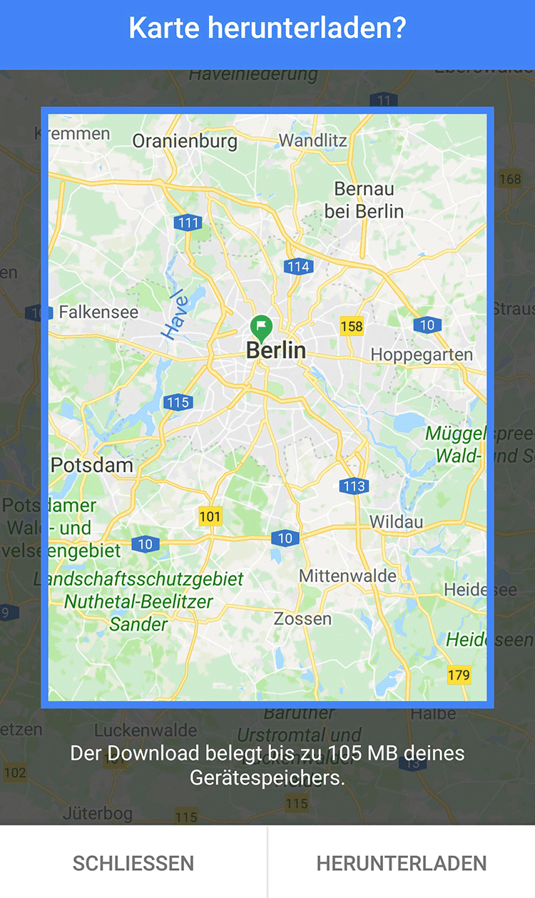 Google Maps Offlinekarten 2