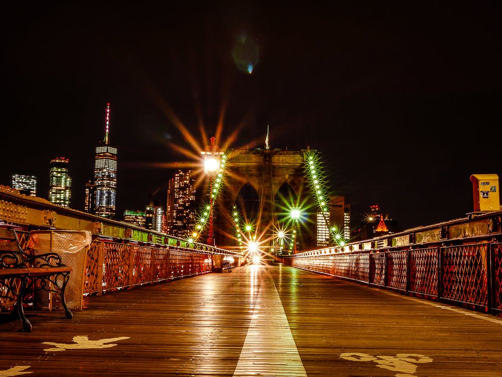 Brooklyn Bridge New York City Nacht 2