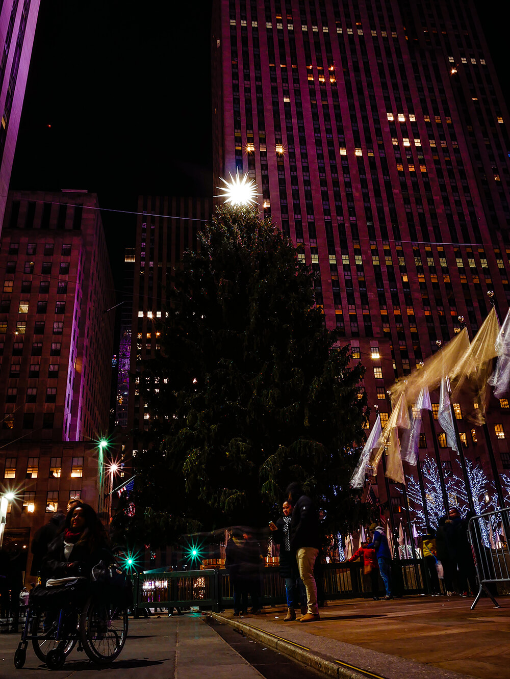 USA New York Weihnachten Winter Baum dunkel