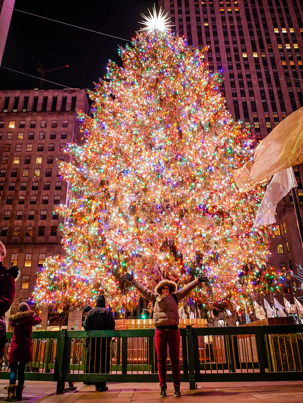 USA New York Weihnachten Winter Rockefeller Center Baum